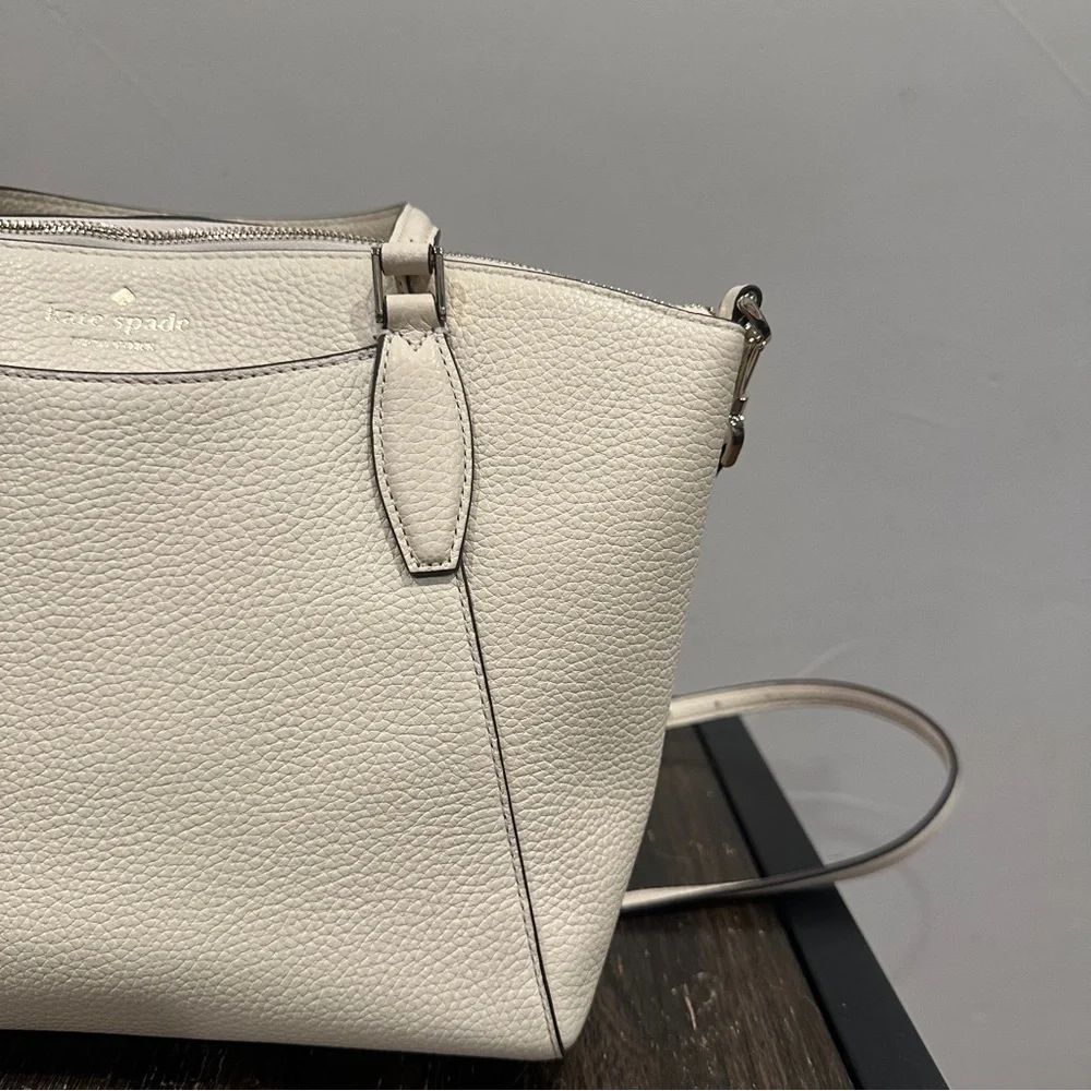 Kate‎ Spade Monica Satchel /Crossbody Handbag Buttermilk Glaze Leather EUC